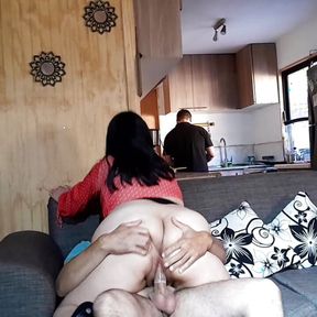 cuckolding my husband in the kitchen while I fuck his best friend -Kellyhotstepmom