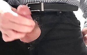 Little cock daddy wank at work with big cum spurt 3