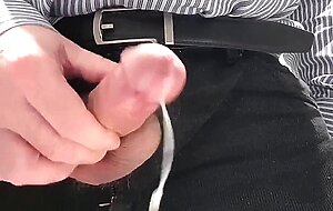 Little cock daddy wank at work with big cum spurt 3