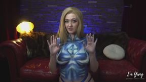 Fucking myself in my Sue Storm Bodypaint