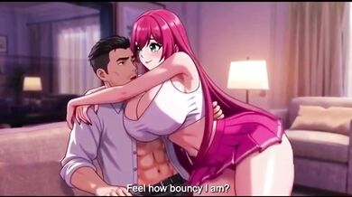 Stepstepsister rides big boobs stepbrother alone