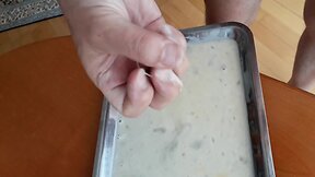 foreskin & wanking with collected cum