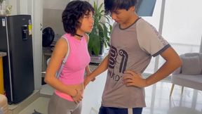 Latina stepbro step sister Gabriela Foxx offers anal sex and creampies