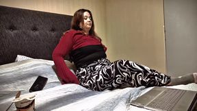 Nicole's Bedtime Snack Stripping, Teasing &amp; Showing off My Big Soft Belly