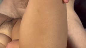 asian girl anal riding his white cock