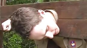 Outdoor anal threesome with thin twink BF scouts