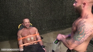 Sub Dirk Caber Endures Nipple Electro Shocked By Drake Jaden