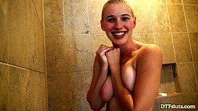 RILEY NIXON SHOWERS, THEN GETS HER BEAUTIFUL PUSSY FILLED WITH CUM