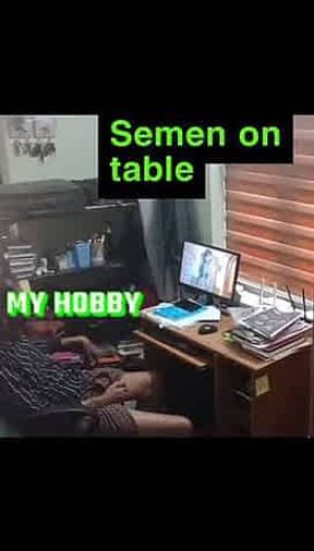 Ejaculation on table