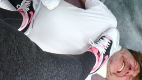 Lady Luciana and Lady Nora - Trampling session for the injured cyclist - small version