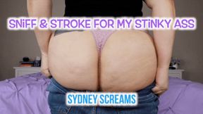 Sniff and Stroke For My Stinky Ass - An ass-sniffing scene featuring: jiggle, big ass, hairy butt, stinky butt, GFE, and jean fetish - 720 WMV