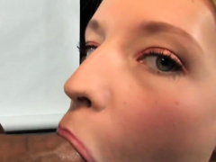 Hot teen Angel gets a pearly cum river on her sweet face