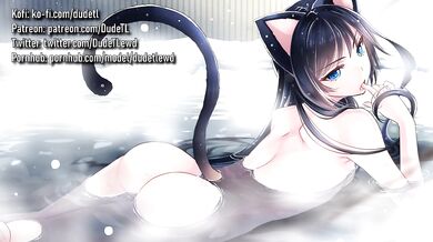 She lets me finger her bathtub bathed neko while brushing her hair ASMR