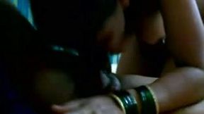 Chubby dark skin boyfriend getting amazing rimjob from his Desi GF