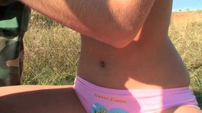 Dirty old hunter fucks his friend's teen stepdaughter outdoors