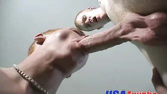Redhead twinks David and Jarrin suck and fuck after skating