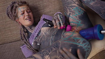 Alt babe gets her hole wrecked with toys, cock, and a machine