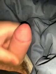 Uncircumcised cock cums