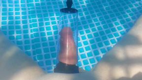 Barely Wet and Wild: Poolside Tease Ending in a Hot Finish