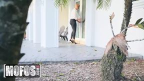 MOFOS - Ryan Keely Puts On A Lingerie And High Heels, Then Slides Her Panties To The Side To Ride A Big Cock