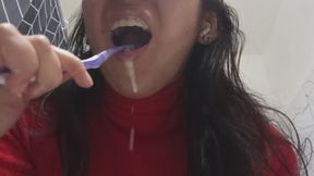 To brush my dirty and crooked teeth