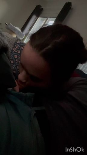 Teen amateur Swedish girl gives a blowjob