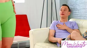 Busty Blonde Stepmom Sharon White Craves Creampie for her Petite Stepson