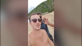 My Friend Nicorobxxx on the Beautiful Beach of Buzios, Brazil, and Sucking His Huge Cock and Getting Rimmed and Barebacked