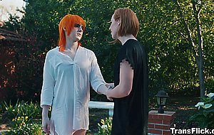 Ts babes Jean Hollywood and Shiri Allwood gives Kenzie Anne a hot massage