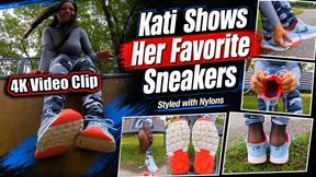 4k | Kati’s Nike Sneaker & Dark Nylon Feet POV – Dirty Soles, Insoles & Close-Up Tease