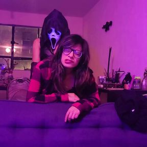 Ghostface fuck hard a nerdy femboy