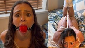 Late for Work? Too Bad - Tight Rope Hogtie & Huge Red Ballgag Drooling