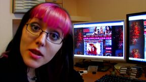 Sexy girl in red stockings and coloured hair gets ass fucked