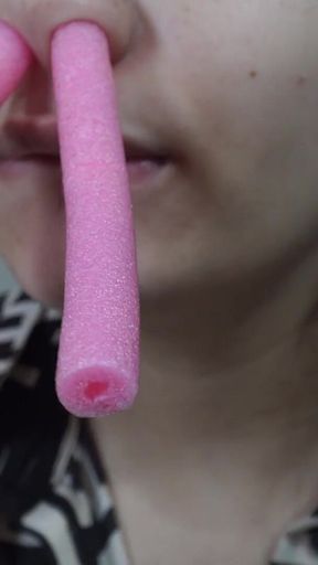 He Plays with My Nose. I Put a Thin Pink Silicone Pad in My Nose and Play with It. I Don't Know What It Is,