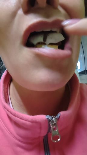 Eating sweet vanilla ice cream while teasing with dirty thoughts