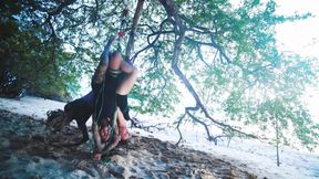 Alternative Girls Shibari - Outdoor Public Kinbaku Rope Play Action With Tattooed Teens 18+ - Bondage