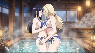 Hinata and Tsunade get nasty in hentai lesbian love