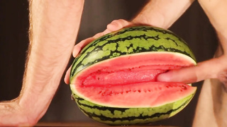 water melon cum - fucking a melon and cumming 2