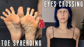 Toe spreading & eyes crossing