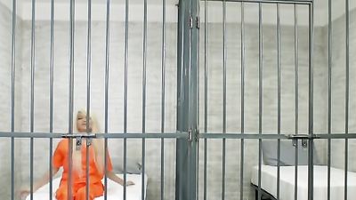 A Hot blond convict fucked in jail getting the guards stiff pecker