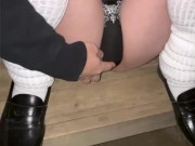 Crossdresser【女装】野外のベンチで露出オナニーしながら休憩