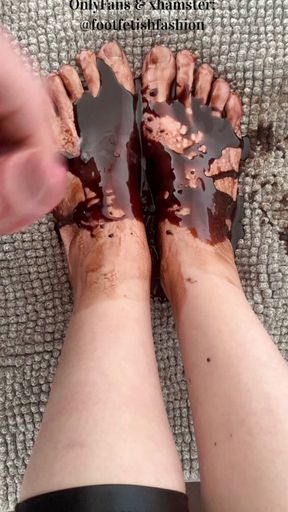 Foot massage with chocolate, part 2/2