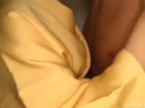 Stunning Yellow Kimono Beauty Lustfully Drinks Cock Before Getting Fucked Hard