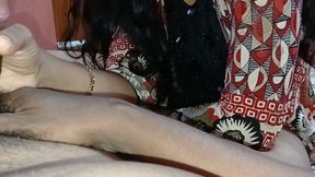 HOT STEPSISTER HELP WITH HANDJOB WHILE MASTURBATE