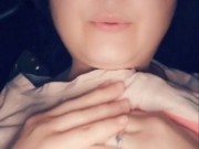 Emmy plays with bit tits