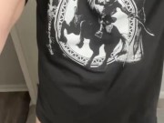 Taking a piss with my Zelda shirt on and my Dick growing while peeing