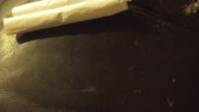 Smokeythebear smokes 2 late night unfiltered cigarettes and coughs till she gags!