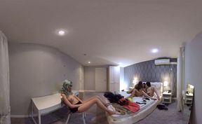 Girls Only Orgy in POV