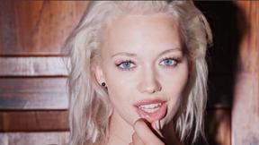 ”Perfect blonde teen posing in lingerie so all natural hot girl enjoyed posing”