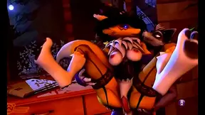 Renamon Sparks Hot Desire with Helloween in Wild Digital Yiff Fantasy